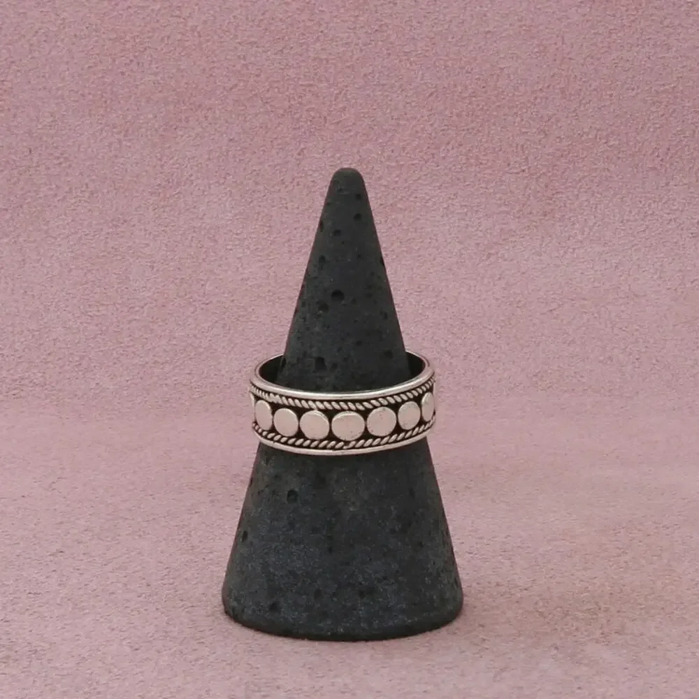 sterling silver vintage braided dotted band ring size 7.75
